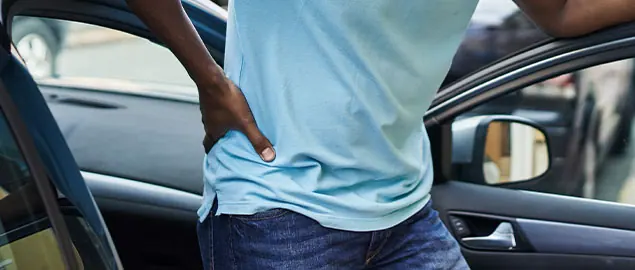 patient with hip injury needing auto accident chiropractor in La Verne, CA